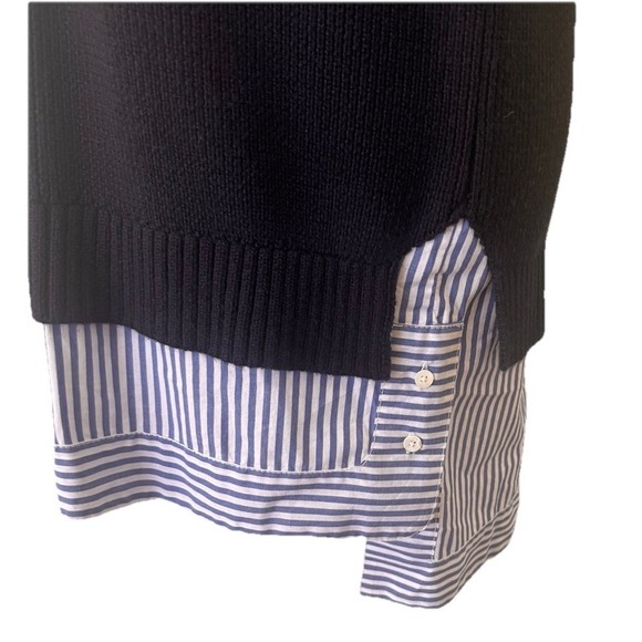 STAUD Bridget Wool Sweater Shirt Dress Womens Size Small Navy - Picture 7 of 13